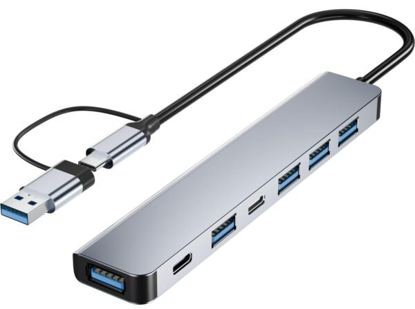 USB C USB Hub BERLAT Aluminum 7 in 1 USB C