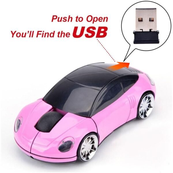 Pink Wireless Car Mouse
