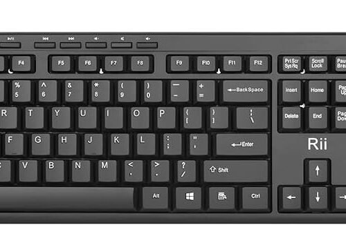 Rii RK907 Ultra-Slim Compact USB Wired Keyboard for Mac and PC Windows