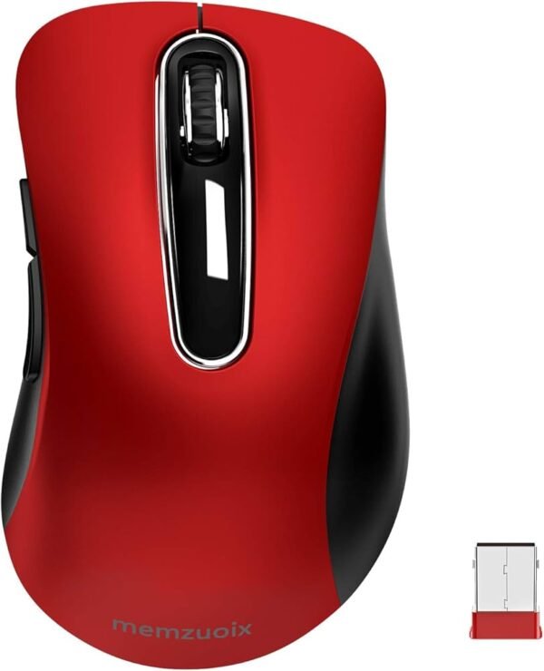 memzuoix 2.4G Wireless Mouse Red