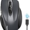 TECKNET Wireless Mouse Rechargeable 4800 DPI Silent USB A Bluetooth Mouse 6 Buttons Grey