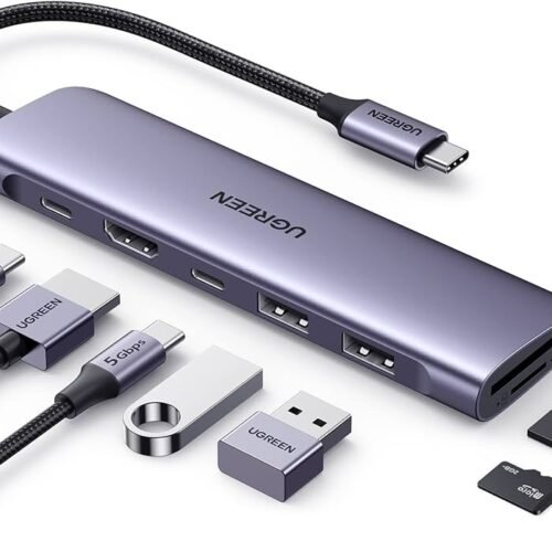 61rns8Cs0nL._AC_UF894,1000_QL80_ UGREEN USB C Hub 5 in 1 Multiport Adapter Revodok 105 4K HDMI 100W Power Delivery