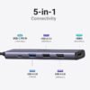UGREEN USB C Hub 5 in 1 Multiport Adapter Revodok 105 4K HDMI 100W Power Delivery