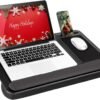 LAPGEAR Home Office Pro Lap Desk with Wrist Rest Mouse Pad and Phone Holder Black Carbon