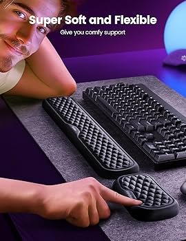 Vaydeer Wrist Rest for Keyboard and Mouse Computer Ergonomic Wrist Support Pad Soft Memory Foam Arm Cushion for Desk Palm Hand Office Laptop Typing