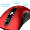 memzuoix 2.4G Wireless Mouse Red