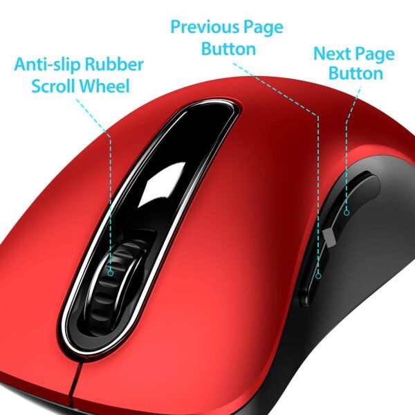 memzuoix 2.4G Wireless Mouse Red