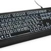 Large Print Backlit Keyboard with White Illuminated LED Compatible for Windows Desktop Laptop PC
