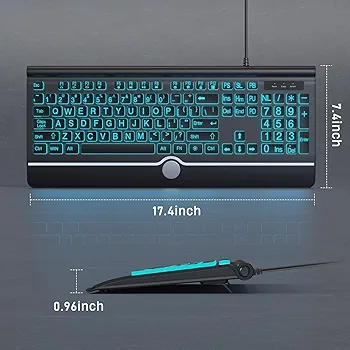Large Print Backlit Computer Keyboard