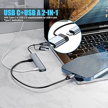 USB C USB Hub BERLAT Aluminum 7 in 1 USB C