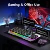 AULA Keyboard T102 104 Keys Gaming Keyboard and Mouse Combo with RGB Backlit Number Pad