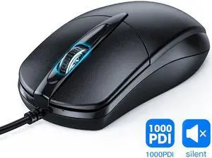 USB Computer Mouse Wired Silent Click Corded
