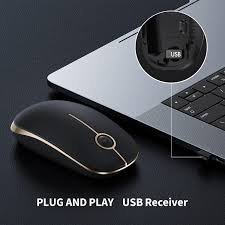 VssoPlor Wireless Mouse Black and Gold