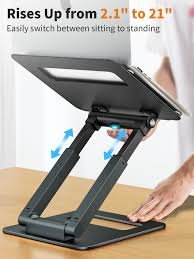 images (21) Telescopic Laptop Stand for Desk Gray